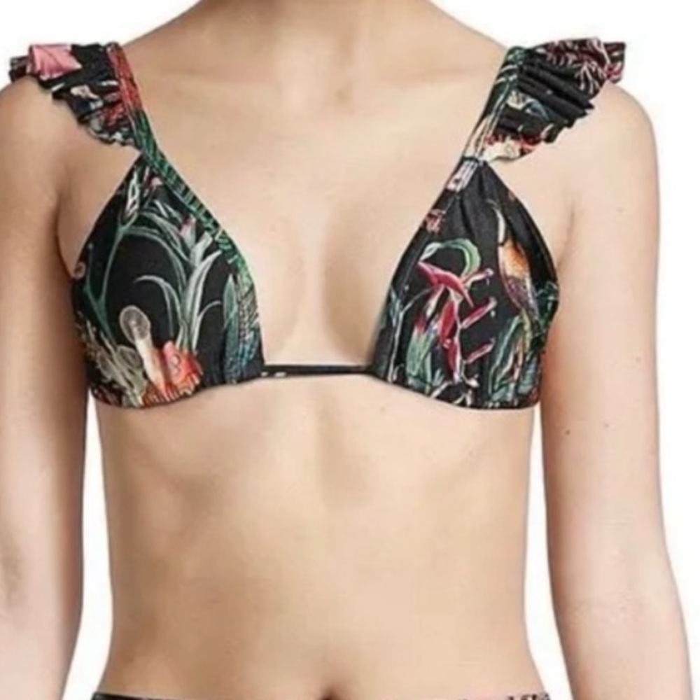 NWT putbo oasis ruffle cup sleeve bikini top sz XS